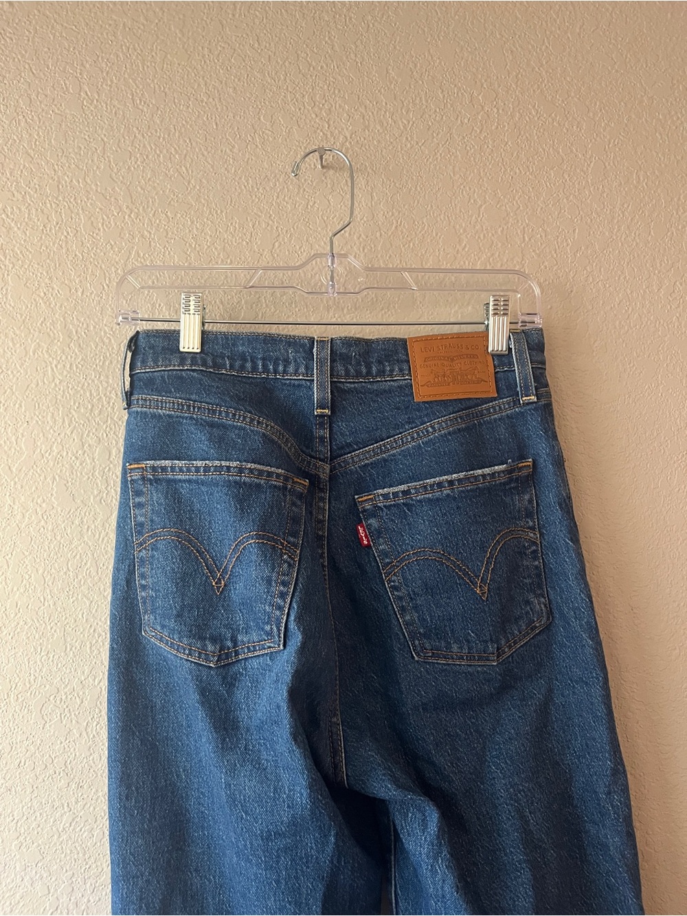 Levi’s Ribcage Straight Leg Womens Blue Denim Jeans 26 - Picture 5 of 6